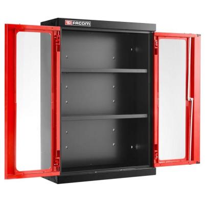 JLS3-MHSPV - Szafka wysoka Jetline+, pojedyncza z drzwiami przeszklonymi, 2 półki, czerwona