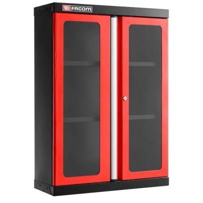 JLS3-MHSPV - Szafka wysoka Jetline+, pojedyncza z drzwiami przeszklonymi, 2 półki, czerwona