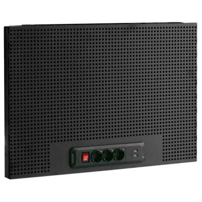 JLS3-PPAV1USBBS - Połowa panelu do zawieszania na ścianie Jetline+, 1 moduł + zestaw gniazdek i USB, czarny