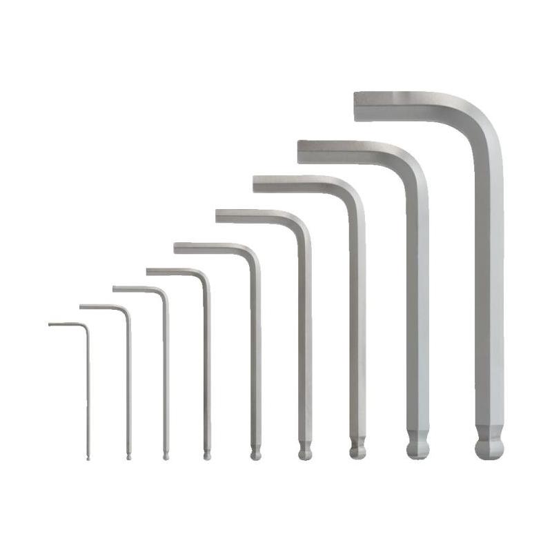4932492399 - Zestaw kluczy trzpieniowych zagiętych, krótkich z kulką, 6-kątnych, 1,5 - 10 mm (9 szt.)