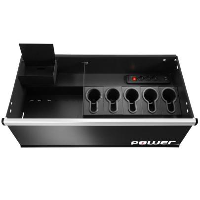 JLS3-MBDPOWER - Szafka niska Jetline+, podwójna z szufladą zasilającą, czerwona