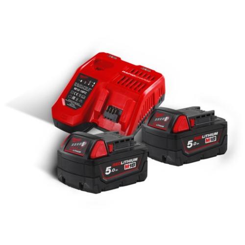 M18 NRG-502 - A set of 2 batteries M18™, Li-ion 18 V, 5.0 Ah + fast charger, 4933459217