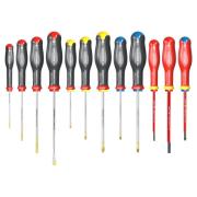 AT.J12R1PB - Zestaw 12 wkrętaków Protwist® do śrub z rowkiem, śrub Pozidriv®, Phillips® i izolowanych + 2 uchwyty