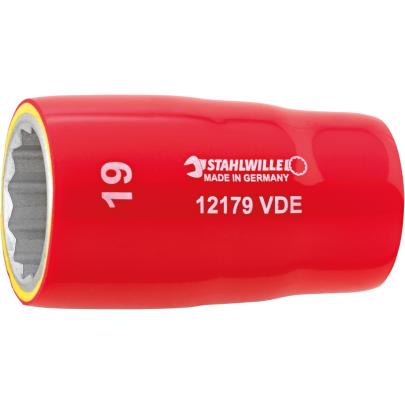 12179 VDE-22 - Nasadka 1/2" izolowana VDE, 12-kątna, krótka, metryczna, 22 mm