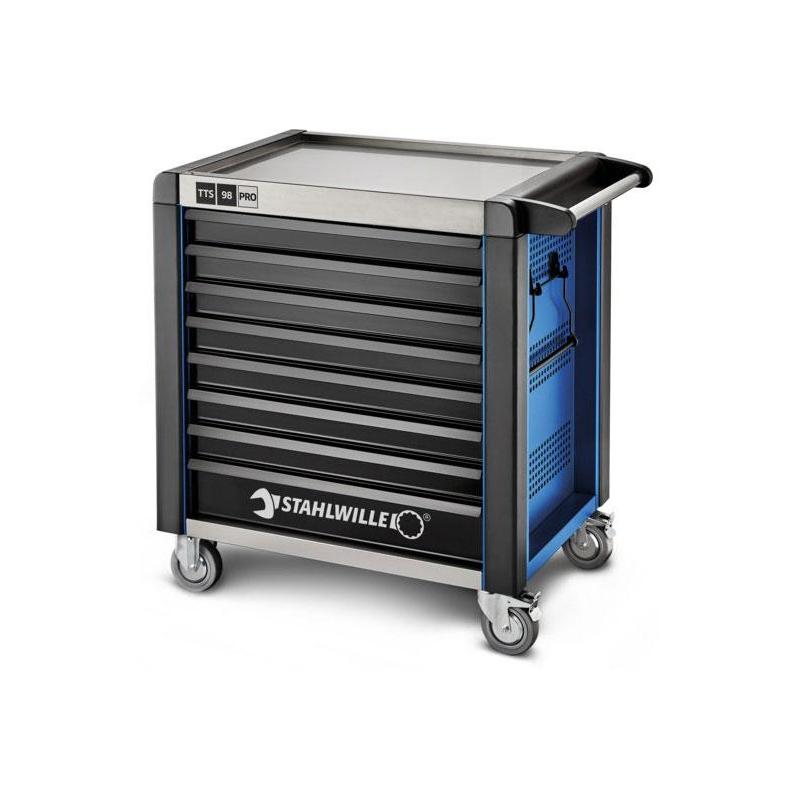 98/8 B PRO - Wózek warsztatowy TTS 98 PRO, 8 szuflad, 6 modułów na szufladę, niebieski
