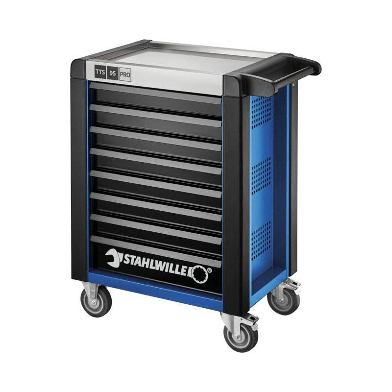 95/8 B PRO - Wózek warsztatowy TTS 95 PRO, 8 szuflad, 3 moduły na szufladę, niebieski