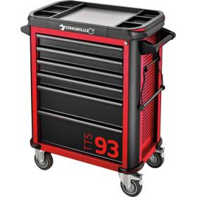 93/6 R - Wózek warsztatowy TTS93, 6 szuflad, 3 moduły na szufladę, czerwony