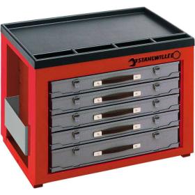 920 - Skrzynia na kasety, 5 szuflad, 3 moduły na szufladę, czerwona