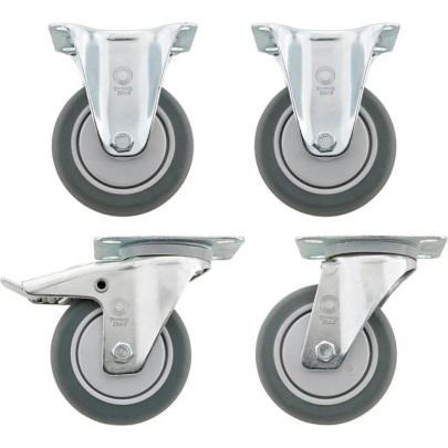 R 90 - Zestaw kół: 2 ruchome i 2 nieruchome, do wózka warsztatowego 90/6A