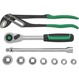 96830278 - Zestaw uzupełniający AGRAR MOBIL dla rolnictwa, nasadki i grzechotka 1/2" + szczypce FastGRIP (10 szt.)