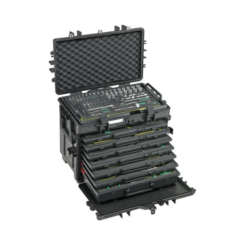 13221 WT/TS - Zestaw 163 narzędzi do przeglądów samolotów, 8 modułów, w skrzyni 13217