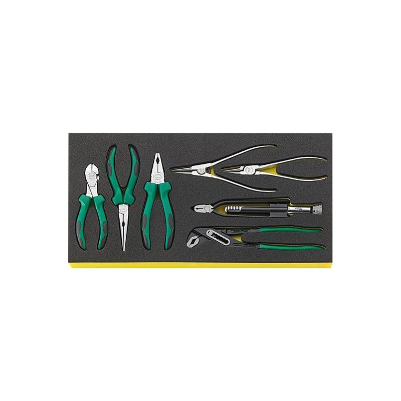 TCS WT 6501-6602/7-1 - Moduł szczypiec do szuflad skrzyni narzędziowej nr 13217 (7 szt.), wkładka piankowa