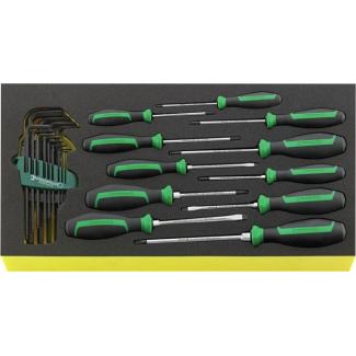TCS WT 4622-4650-1 - Moduł wkrętaków i kluczy trzpieniowych do szuflad skrzyni narzędziowej nr 13217 (24 szt.), wkładka piankowa