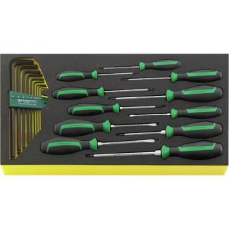 TCS WT 4622-4650 - Moduł wkrętaków i kluczy trzpieniowych do szuflad skrzyni narzędziowej nr 13217 (20 szt.), wkładka piankowa