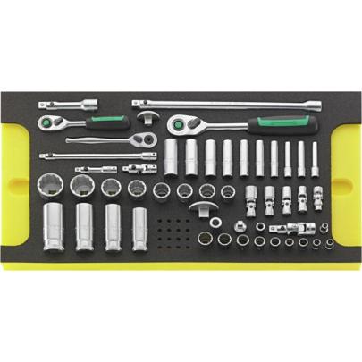 TCS WT 40/45/46/37/14 - Moduł nasadek i akcesoriów 1/4", 3/8" do szuflad skrzyni narzędziowej nr 13217 (51 szt.)wkładka piankowa