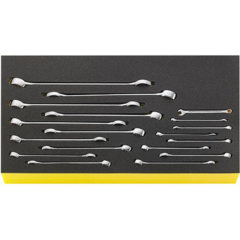 TCS WT 13/18 6-24 mm - Moduł kluczy oczkowo-płaskich do szuflad skrzyni narzędziowej nr 13217, 6-24mm (18 szt.) wkładka piankowa