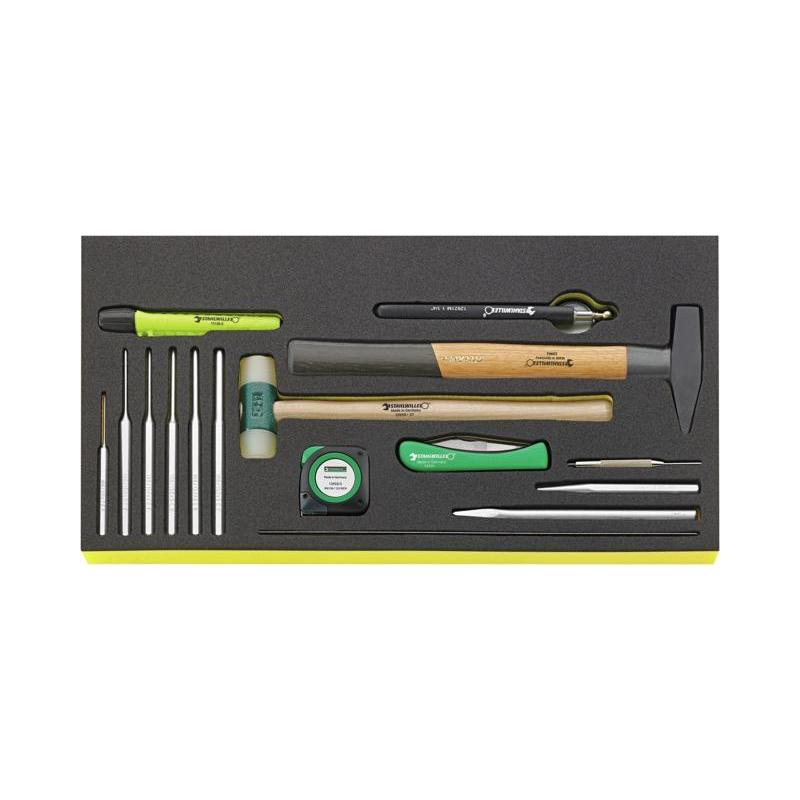 TCS WT 102-109/16 - Moduł narzędzi do pobijania do szuflad skrzyni narzędziowej nr 13217 (16 szt.), wkładka piankowa