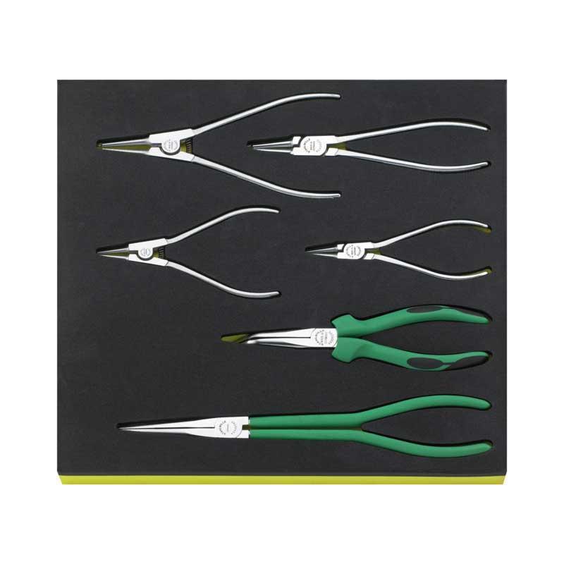 TCS 6534-6545/6 - Moduł szczypiec do pierścieni osadczych i półokrągłych (6 szt.), wkładka piankowa