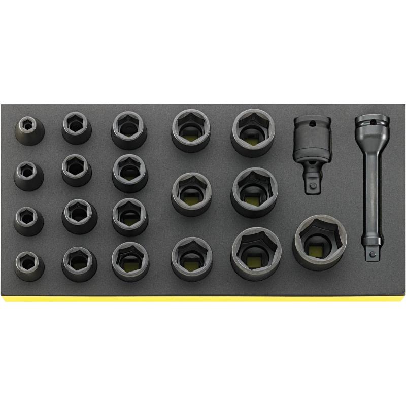 TCS 50IMP/19/2 - Moduł nasadek i akcesoriów udarowych 1/2", 8 - 32 mm (21 szt.), wkładka piankowa