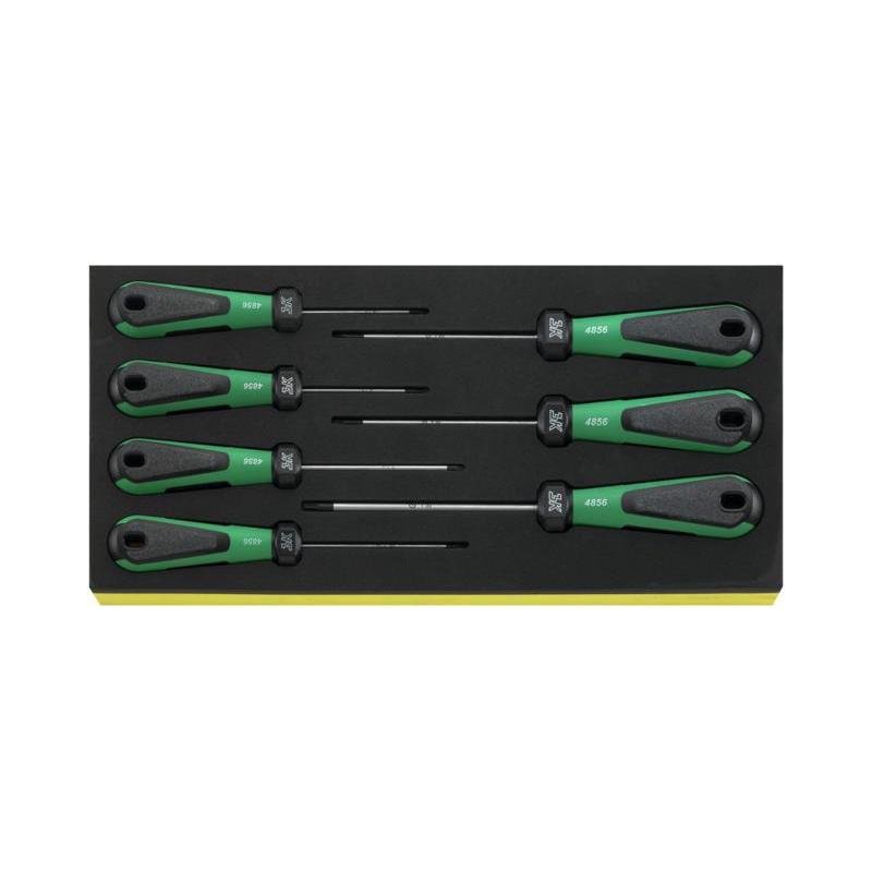 TCS 4856 - Moduł wkrętaków do śrub TORX®, T8 - T30 (7 szt.), wkładka piankowa