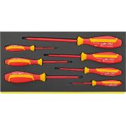 TCS 4665/4670 VDE - Moduł wkrętaków izolowanych VDE, PH0 - PH3, PZ0 - PZ2 (7 szt.), wkładka piankowa