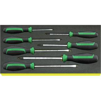 TCS 4620/4640 - Moduł wkrętaków do śrub z rowkiem i Pozidriv, 3,5 - 6,5 mm, PZ1 - PZ3 (7 szt.), wkładka piankowa