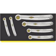 TCS 240/6 - Moduł kluczy oczkowo-otwartych do nakrętek, 10 - 19 mm (6 szt.), wkładka piankowa