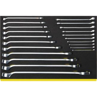 TCS 14/21, 6-36 mm - Moduł kluczy oczkowo-płaskich długich, 6 - 36 mm (21 szt.), wkładka piankowa