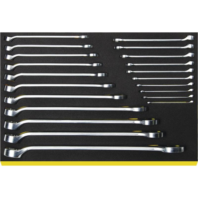 TCS 14/21, 6-36 mm - Moduł kluczy oczkowo-płaskich długich, 6 - 36 mm (21 szt.), wkładka piankowa