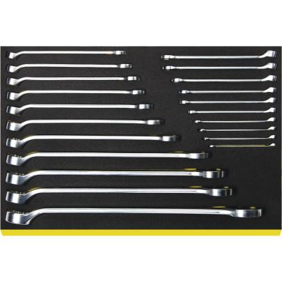 TCS 14/21, 6-36 mm - Moduł kluczy oczkowo-płaskich długich, 6 - 36 mm (21 szt.), wkładka piankowa