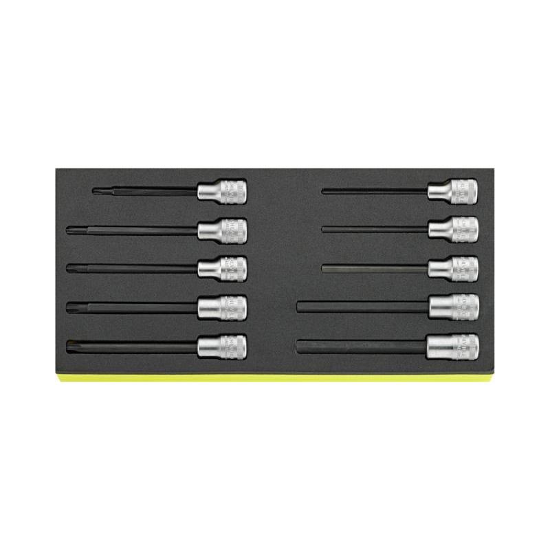 TCS 1054/2054/10 - Moduł nasadek trzpieniowych 1/2" długich, 5 - 12 mm, T30 - T55 (10 szt.), wkładka piankowa