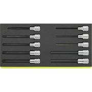 TCS 1054/2054/10 - Moduł nasadek trzpieniowych 1/2" długich, 5 - 12 mm, T30 - T55 (10 szt.), wkładka piankowa