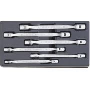 ES 29/6, 8x9-18x19 mm - Moduł kluczy nasadowych przegubowych 12-kątnych, 8x9 - 18x19 mm (6 szt.), wkładka plastikowa