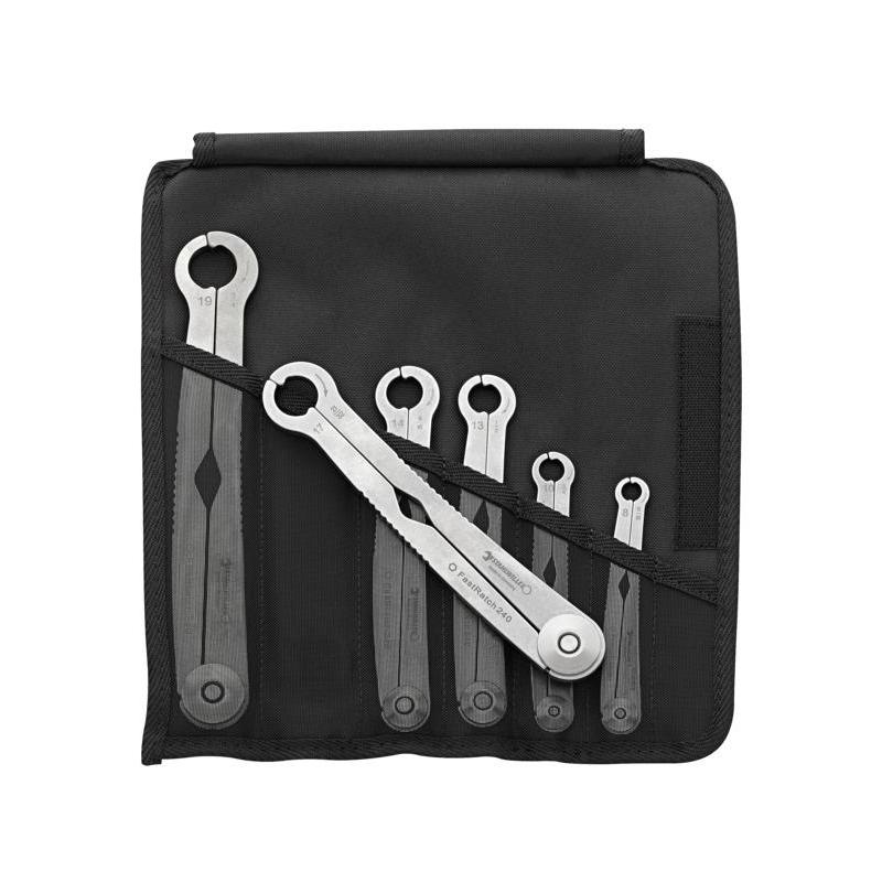 240/6 - Zestaw kluczy oczkowo-otwartych szybkich FastRatch do nakrętek, 8 - 19 mm (6 szt.)