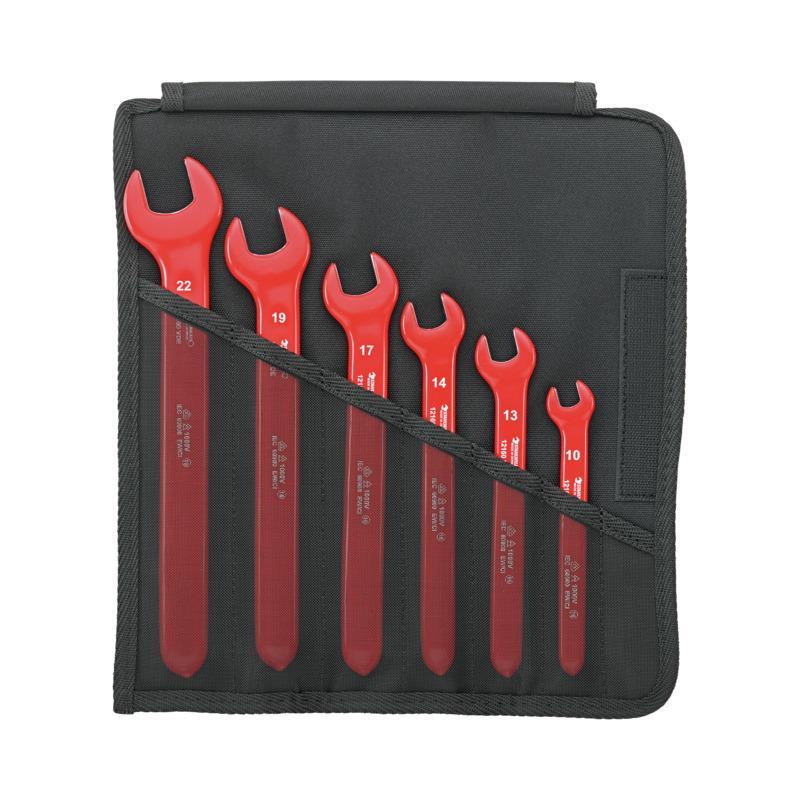 12160/6 VDE - Zestaw kluczy płaskich jednostronnych izolowanych VDE, 10 - 22 mm (6 szt.)