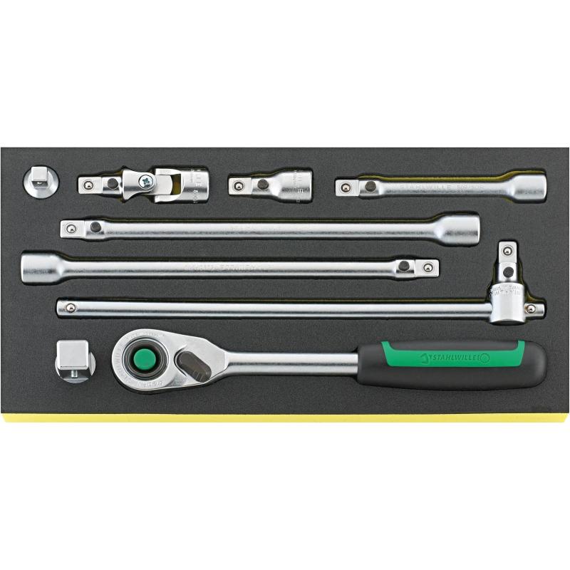 TCS 1/2" 512/9 QR - Moduł akcesoriów nasadowych QR 1/2" (9 szt.), wkładka piankowa