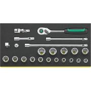 TCS 456/16/7QR - Moduł nasadek i akcesoriów QR 3/8", 7 - 22 mm (23 szt.), wkładka piankowa