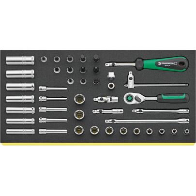 TCS 40/35/9 QR - Moduł nasadek i akcesoriów QR 1/4", 3 - 14 mm, PH1 - PH4 (44 szt.), wkładka piankowa