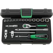 40/13/6QR - Zestaw nasadek 1/4" 6-kątnych, 3,5 - 13 mm, z grzechotką i akcesoriami QuickRelease (19 szt.)