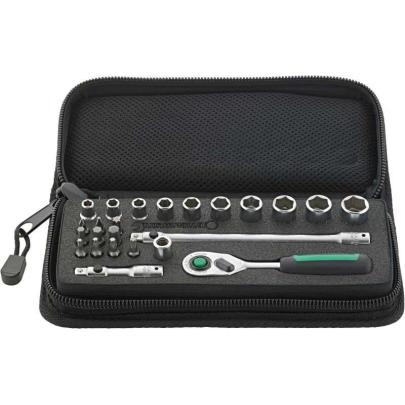 40/20/4QR SCI - Zestaw nasadek 1/4" 6-kątnych, 5 - 13 mm, z grzechotką i akcesoriami QuickRelease + bity (24 szt.)