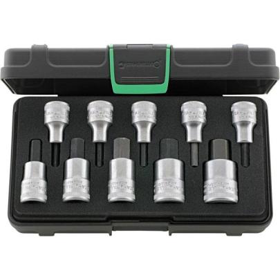 54/10 - Zestaw nasadek 1/2" trzpieniowych 6-kątnych, 4 - 19 mm (10 szt.)