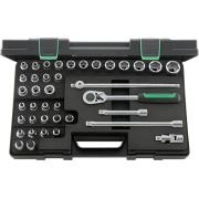 876TX - Zestaw nasadek 1/2" 6-kątnych 8-30mm, Torx E10-E24 i trzpieniowych 5-14mm, T20-T60, z grzechotką i akcesoriami (39 szt.)