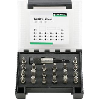 1204/21-1 - Zestaw bitów do śrub Phillips, Pozidriv, Torx i Hex + uchwyt, PH1 - PH3, PZ1 - PZ3, T10 - T40, 4 - 6 mm (21 szt.)