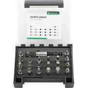 1204/21-2 - Zestaw bitów do śrub płaskich, Phillips, Torx, Torq-set i Hex + uchwyt (21 szt.)