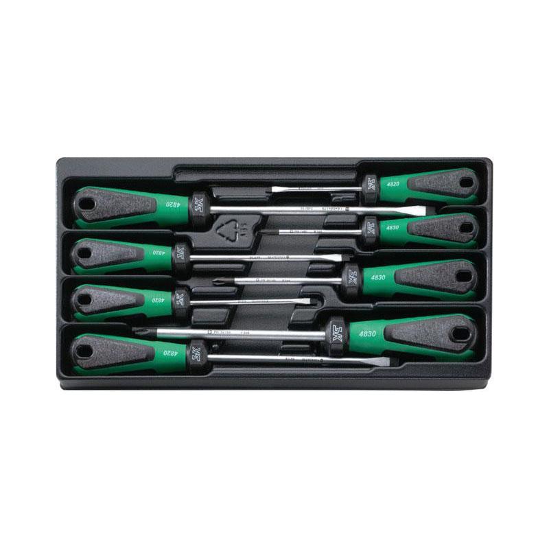 4892 - Moduł wkrętaków do śrub z rowkiem i Phillips, 3,5 - 8 mm, PH1 - PH3 (8 szt.), wkładka plastikowa