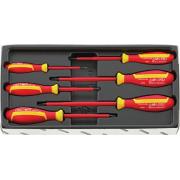 4695 VDE - Moduł wkrętaków izolowanych VDE do śrub z rowkiem i Phillips, 2,5 - 6,5 mm, PH1 - PH2 (6 szt.), wkładka plastikowa