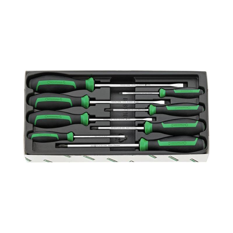 4692/8 - Moduł wkrętaków do śrub z rowkiem i Phillips, 3,5 - 8 mm, PH1 - PH3 (8 szt.), wkładka plastikowa