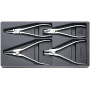 6702 - Moduł szczypiec chromowanych do pierścieni zewnętrznych i wewnętrznych (4 szt.), wkładka plastikowa