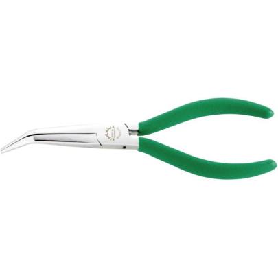 6532 5 170 - Szczypce półokrągłe, długie, dla mechaników, odgięte 45°, szczęki chromowane, 170 mm