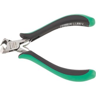 6710 - Szczypce tnące czołowe, dla elektroników, odgięte 90° i pochylone, szczęki polerowane, 120 mm